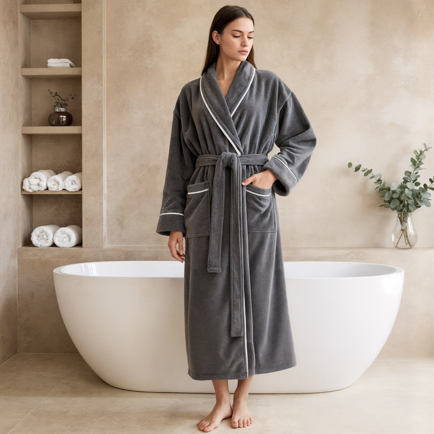 Der Hotel-Suite Baumwoll-Bademantel