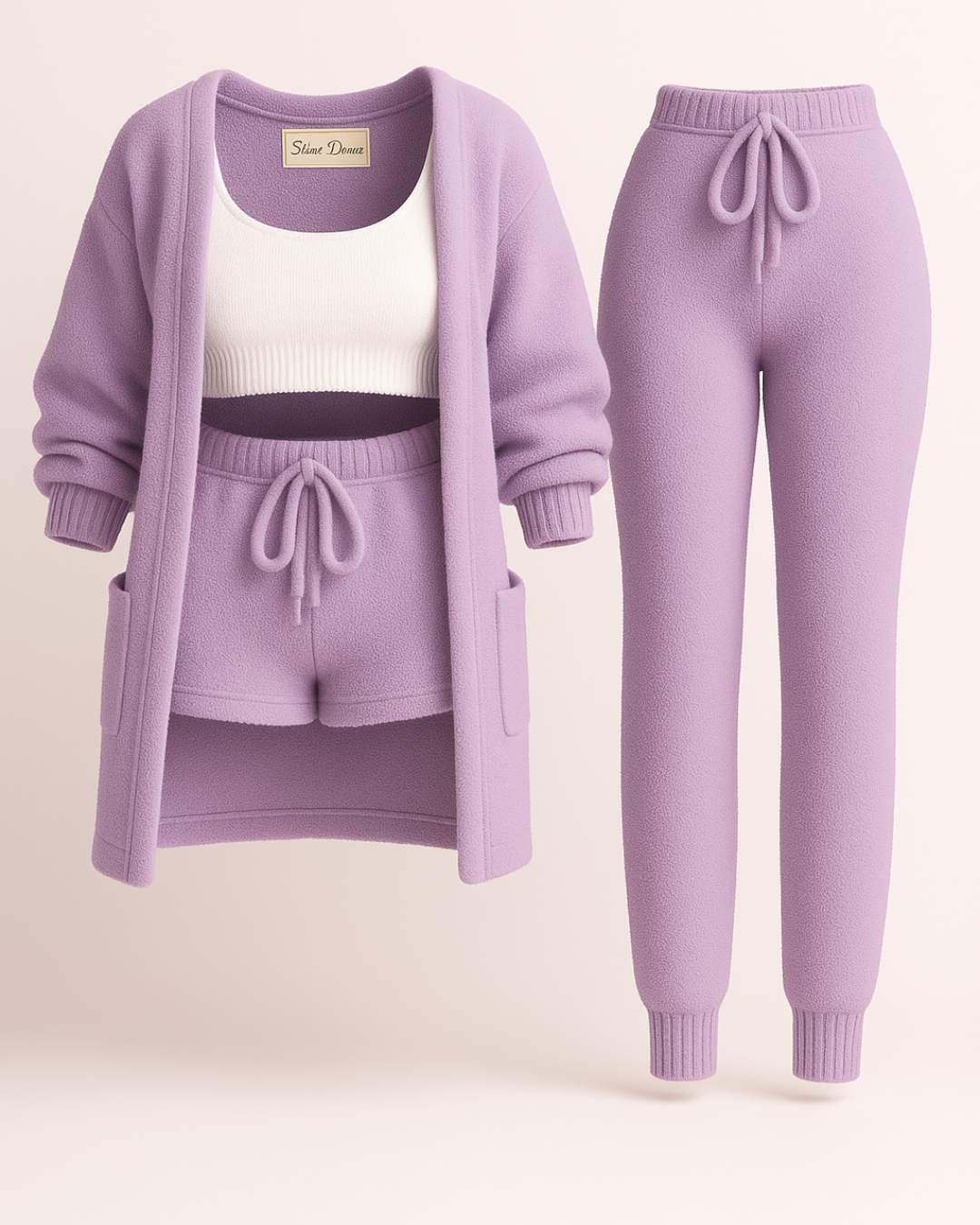 Das Signature 4 - teilige Bouclé Lounge Set - Sanftes Lavendel - Saint Doux