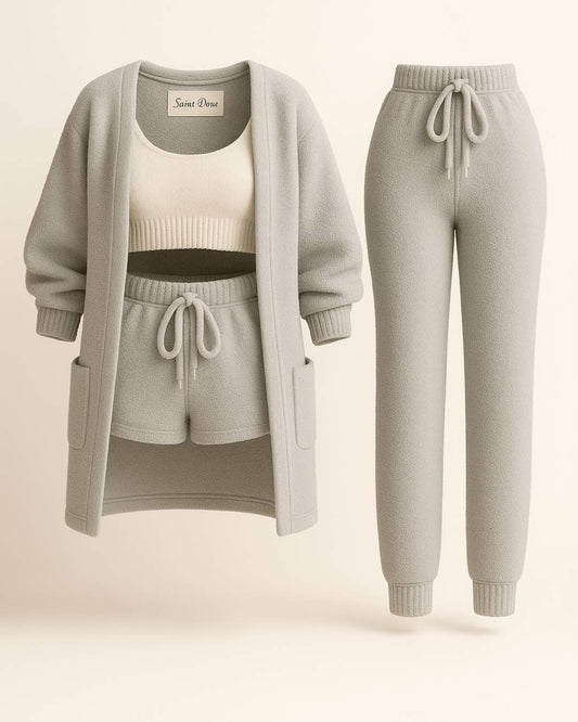 Das Signature 4 - teilige Bouclé Lounge Set - Sanftes Grau - Saint Doux